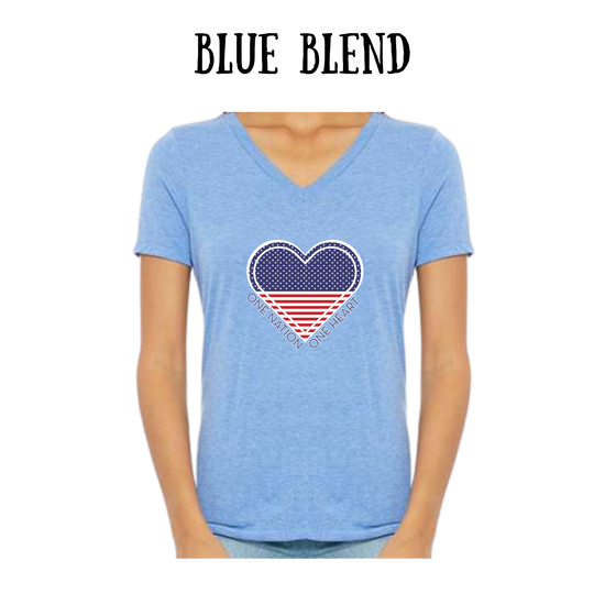 PP - One Nation One Heart - Women's V-Neck - Assorted Colors
