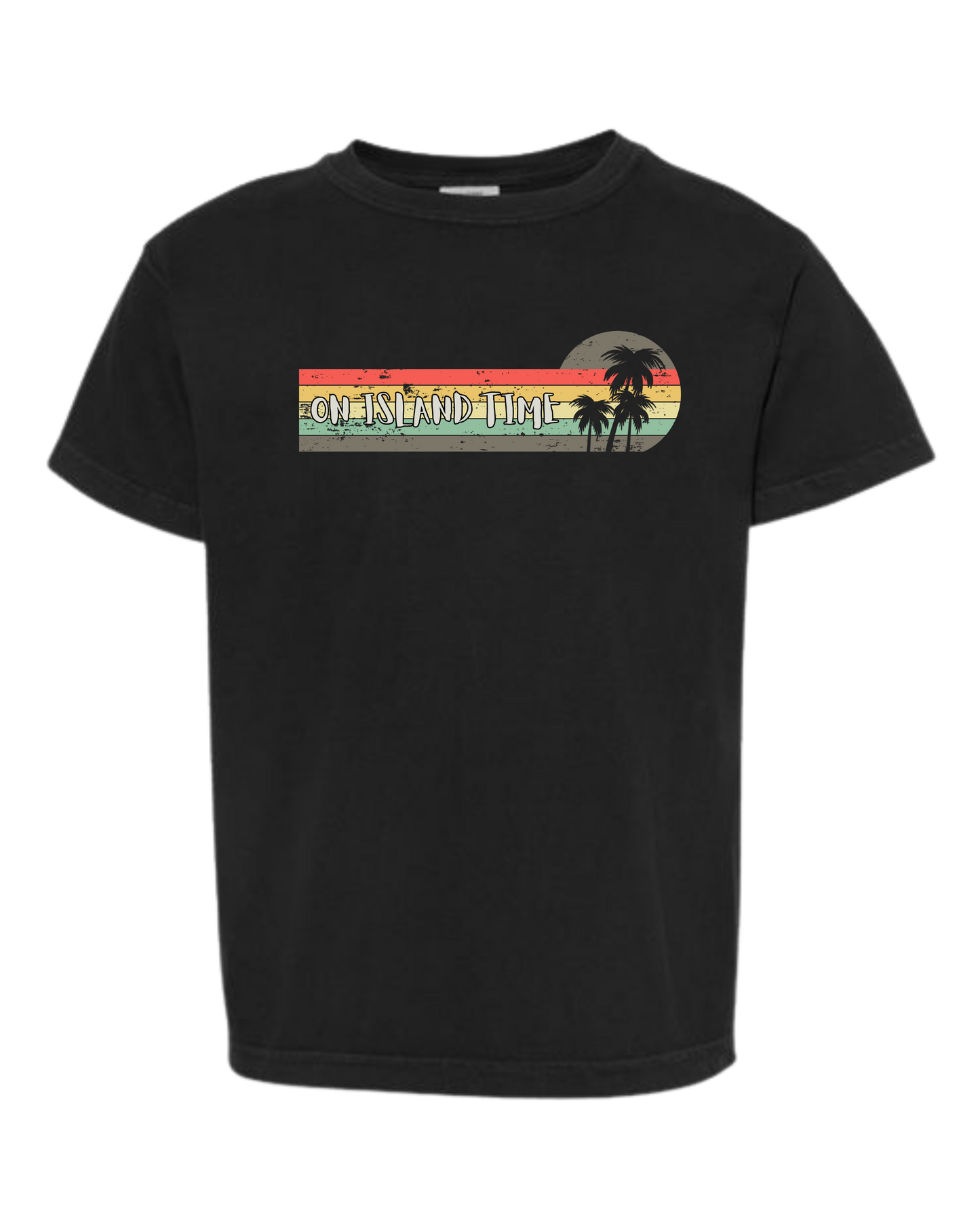 On Island Time - Comfort Colors - Heavyweight Youth Tee - Neutral Colors & Blues