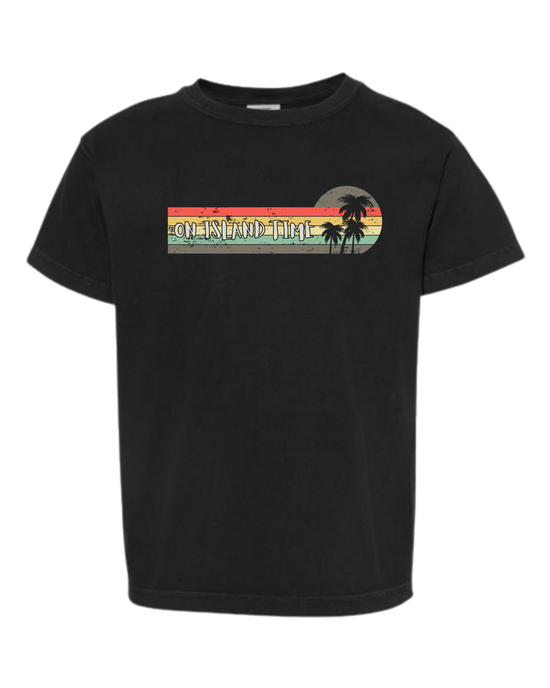 On Island Time - Comfort Colors - Heavyweight Youth Tee - Neutral Colors & Blues