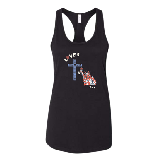 Loves Jesus & America too - Bella+Canvas - Women's Jersey Racerback Tank