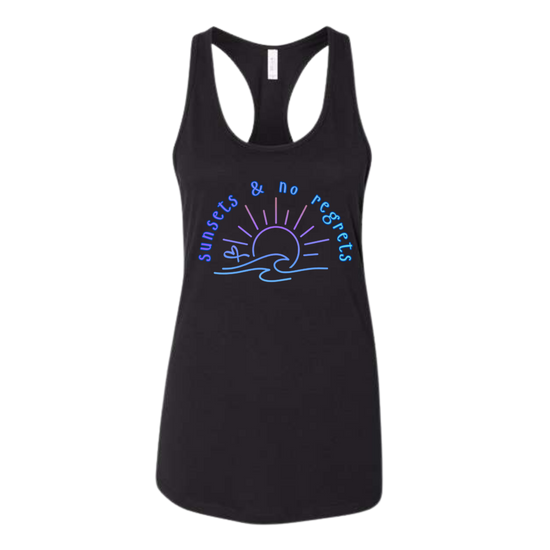 Sunsets & No Regrets - Bella+Canvas - Women's Jersey Racerback Tank