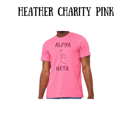 beta to alpha - unisex tee - pinks, purples, neutrals