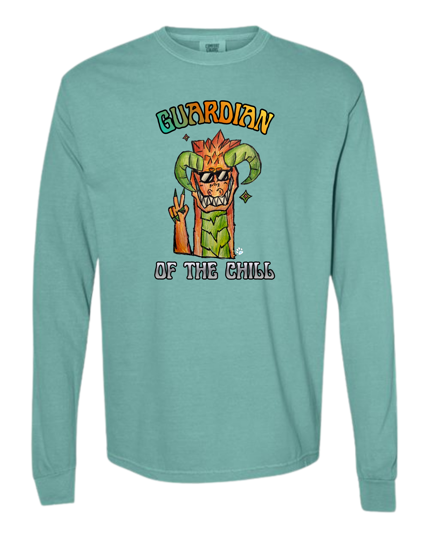 Guardian of The Chill - Comfort Colors - Heavyweight Long Sleeve Tee - Blues & Greens
