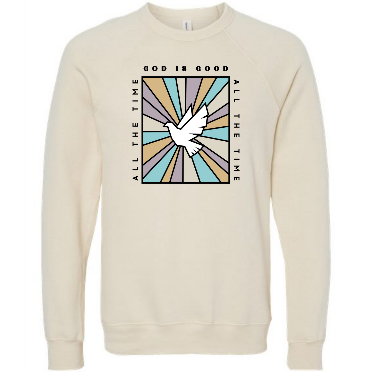 God is Good - Sponge Fleece Raglan Sweatshirt - Greens, Neutrals