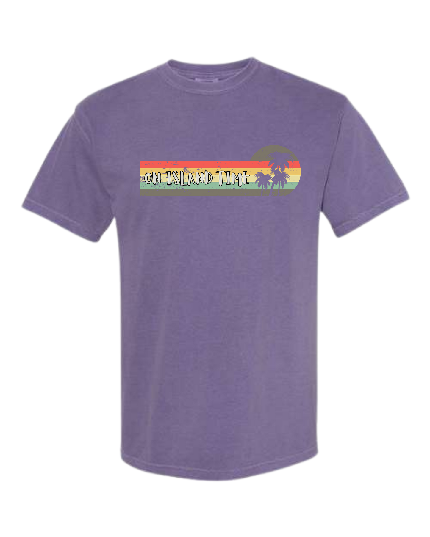 On Island Time - Comfort Colors - Heavyweight Unisex Tee - Pinks & Purples