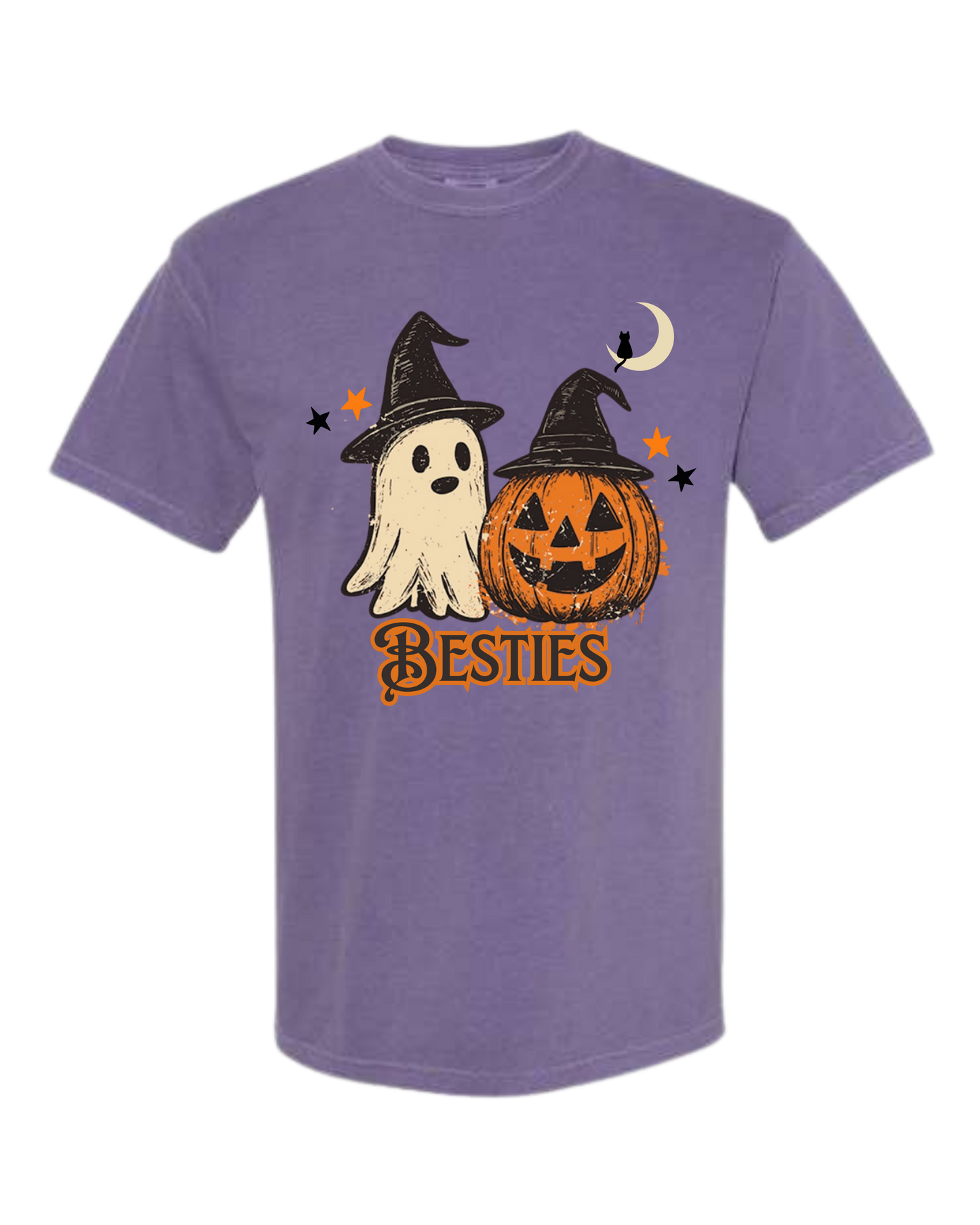Halloween Besties - Comfort Colors - Heavyweight Unisex Tee - Pinks & Purples