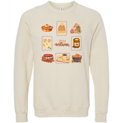 HP - Hello Autumn - Sponge Fleece Raglan Sweatshirt - Greens, Neutrals