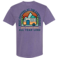What Happens At The Campground - Comfort Colors - Heavyweight Unisex Tee - Pinks & Purples