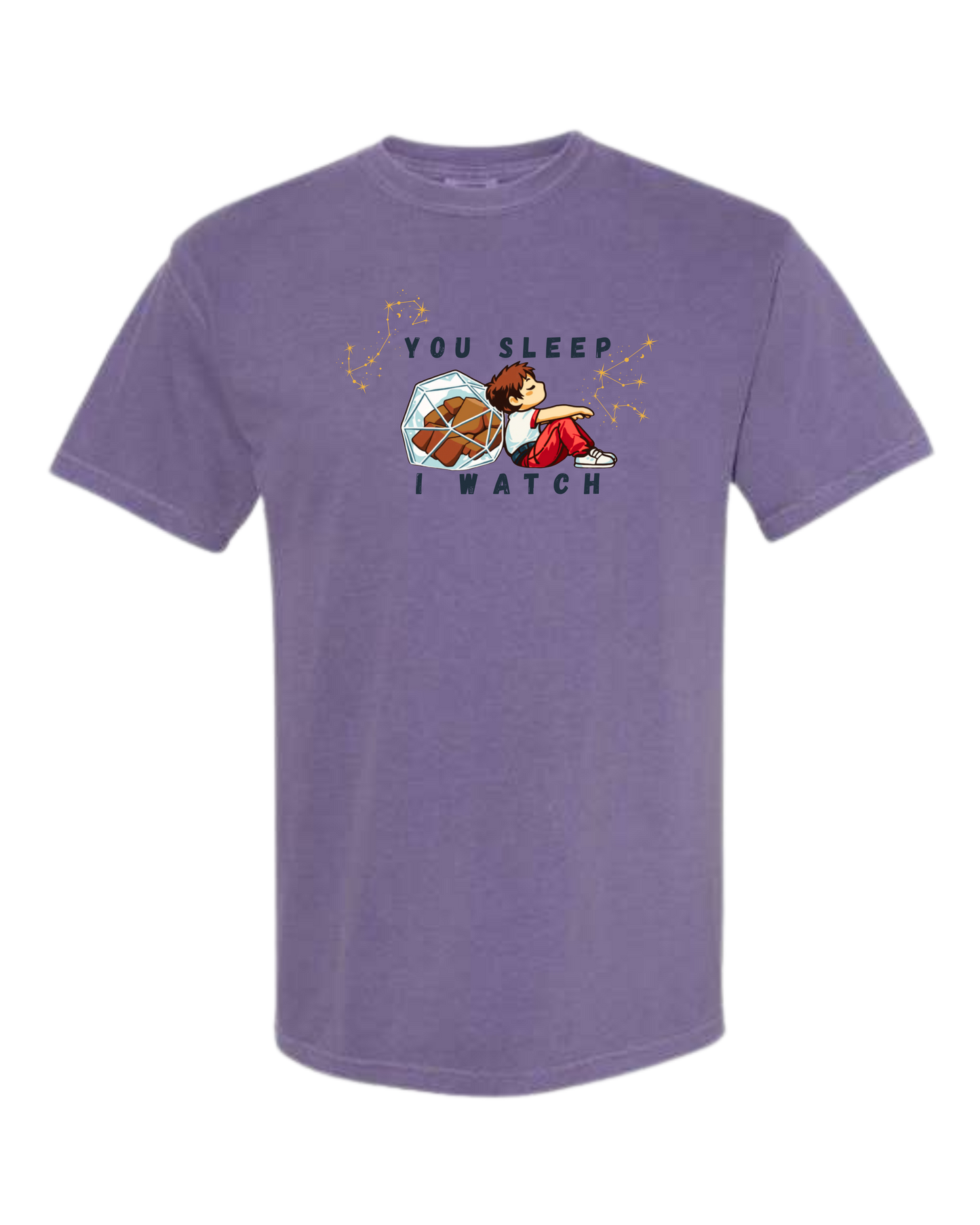 You Sleep I Watch - Comfort Colors - Heavyweight Unisex Tee - Pinks, Purples