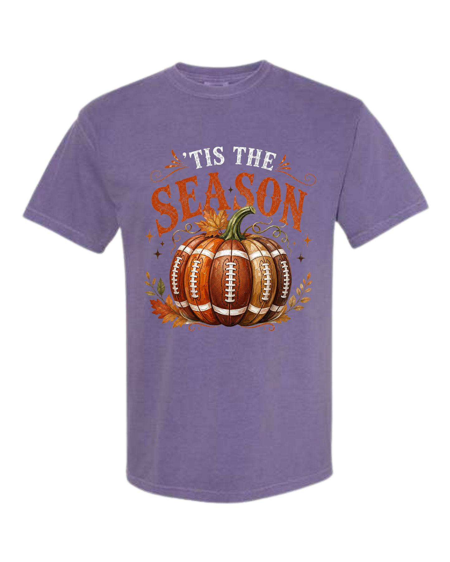 'Tis Football Season - Comfort Colors - Heavyweight Unisex Tee - Pinks & Purples