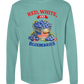 Red, White, And Blueberries - Comfort Colors - Heavyweight Long Sleeve Tee - Blues & Greens