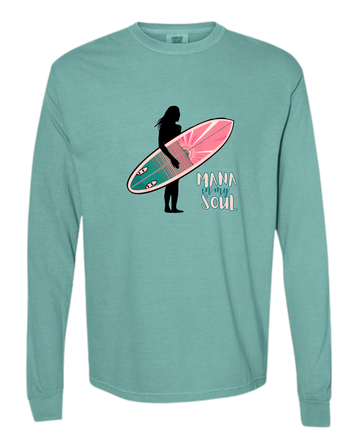 Mana in My Soul - Comfort Colors - Heavyweight Long Sleeve Tee - Blues & Greens