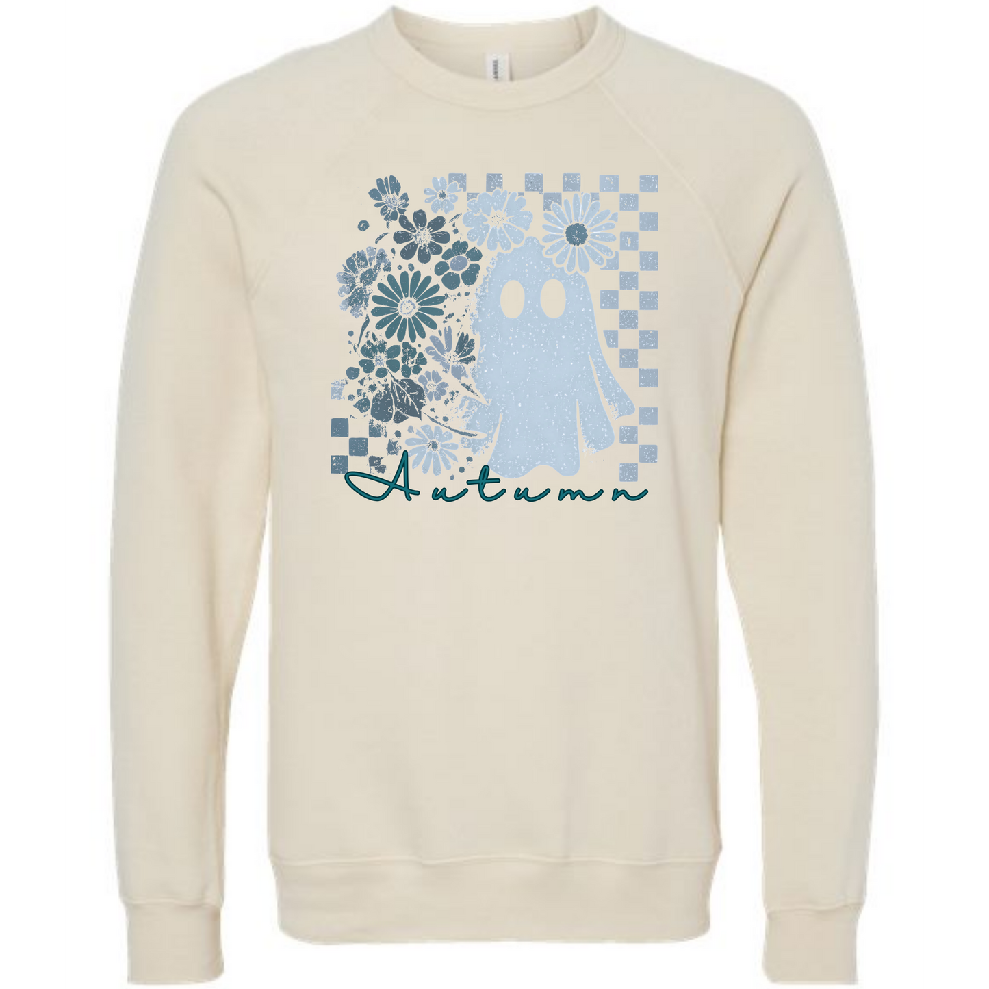 Autumn Ghost - Sponge Fleece Raglan Sweatshirt - Greens, Neutrals