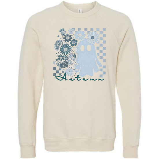 Autumn Ghost - Sponge Fleece Raglan Sweatshirt - Greens, Neutrals