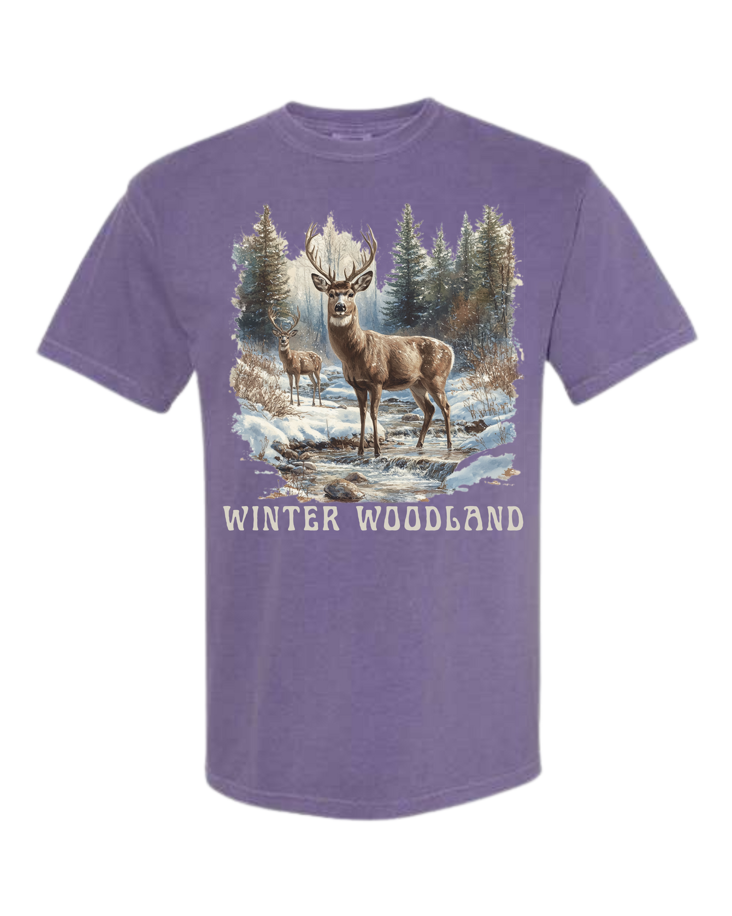 Winter Woodland - Comfort Colors - Heavyweight Unisex Tee - Pinks, Purples