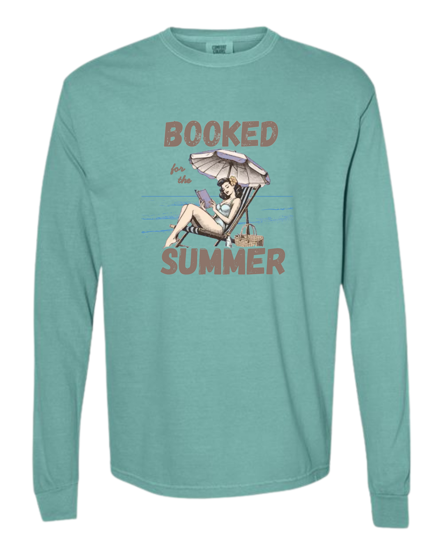 Booked for the Summer - Comfort Colors - Heavyweight Long Sleeve Tee - Blues & Greens