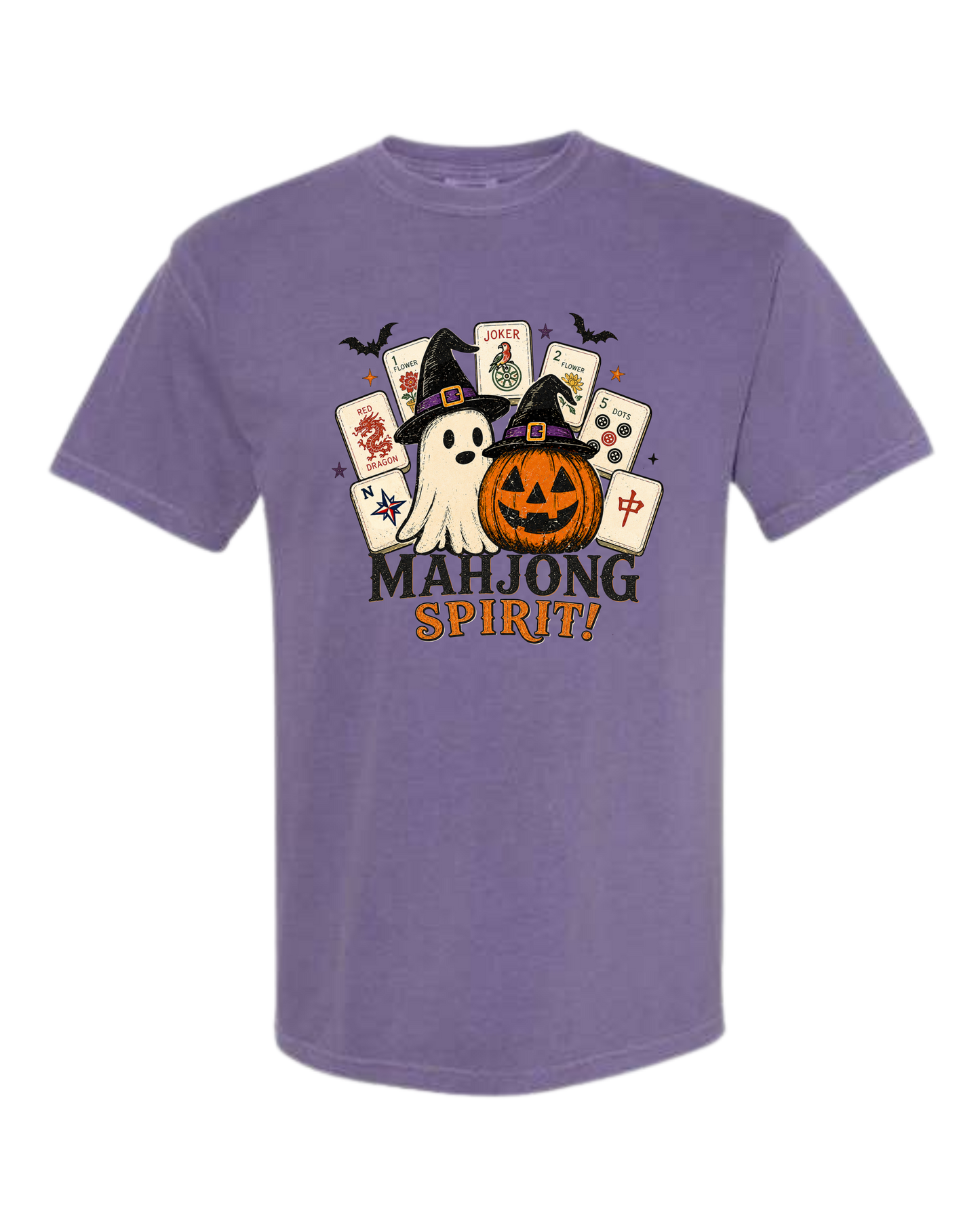 Mahjong Spirit - Comfort Colors - Heavyweight Unisex Tee - Pinks & Purples