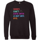 Sorry. Can't. Date With A Bat Boy. Bye. - Sponge Fleece Raglan Sweatshirt - Blues, Greens, Purple, and Black
