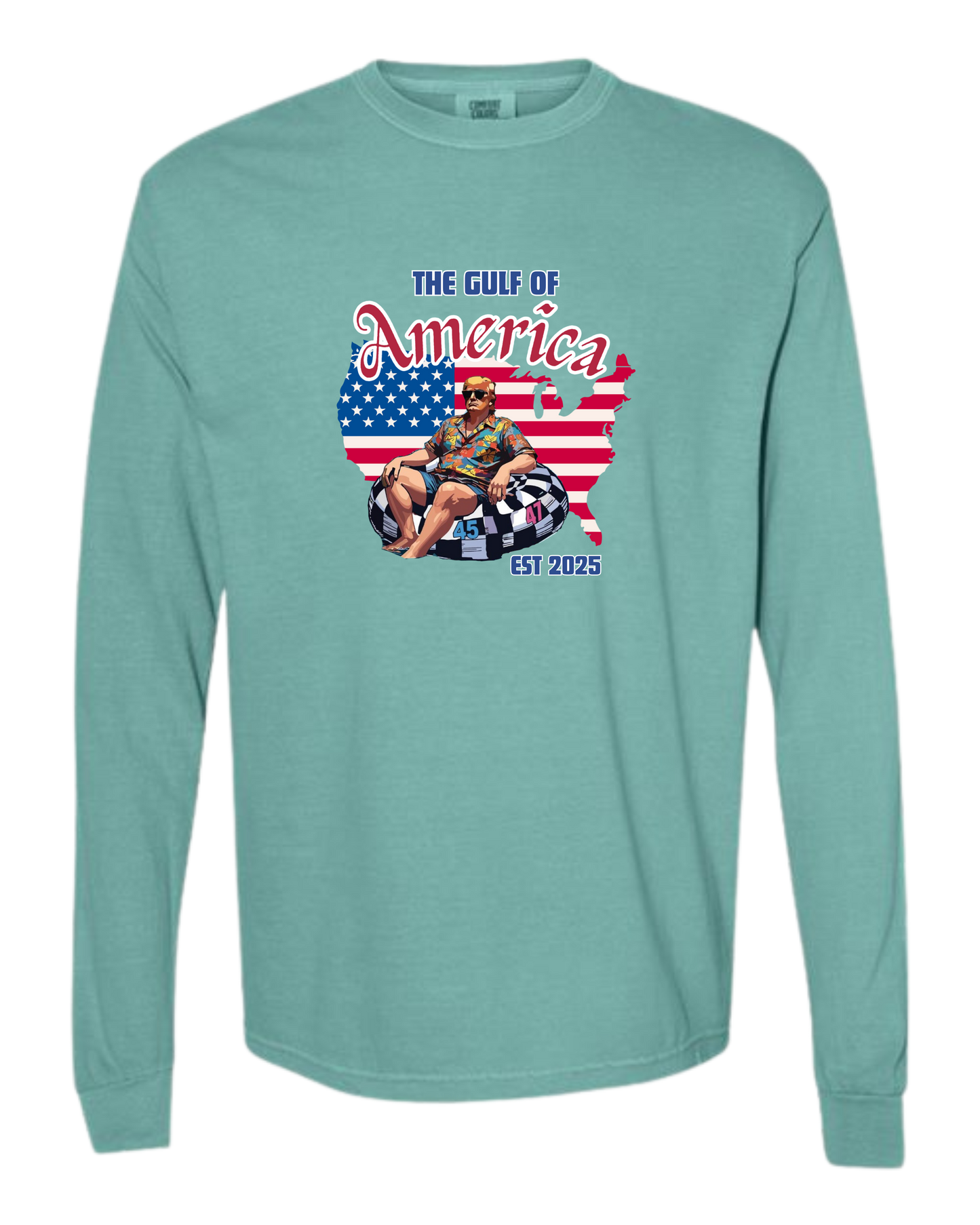 The Gulf of America - Comfort Colors - Heavyweight Long Sleeve Tee - Blues & Greens
