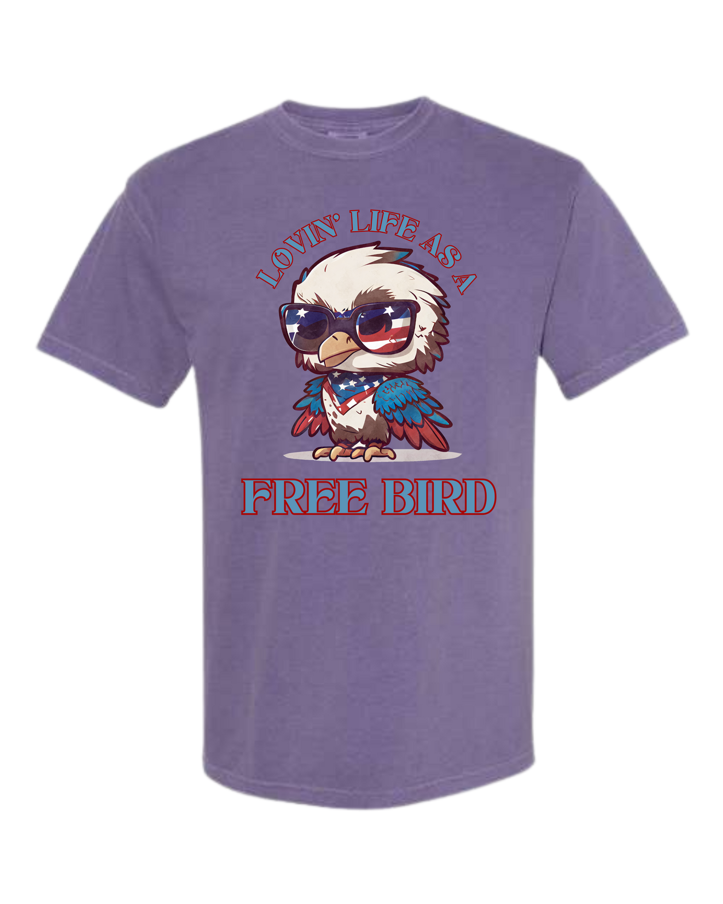 Lovin' Life as a Free Bird - Comfort Colors - Heavyweight Unisex Tee - Pinks & Purples