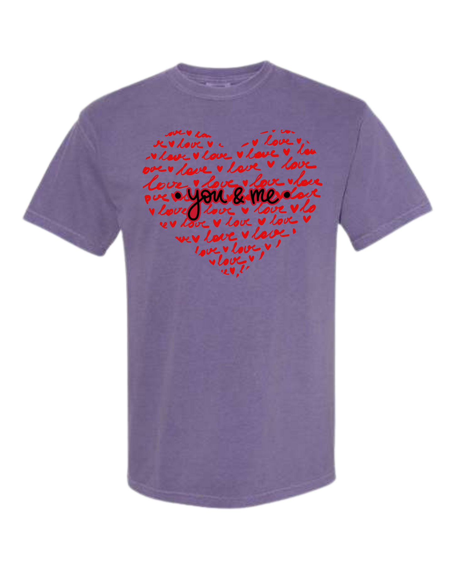 You & Me - Comfort Colors - Heavyweight Unisex Tee - Pinks & Purples