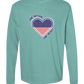 One Nation One Heart - Comfort Colors - Heavyweight Long Sleeve Tee - Blues & Greens