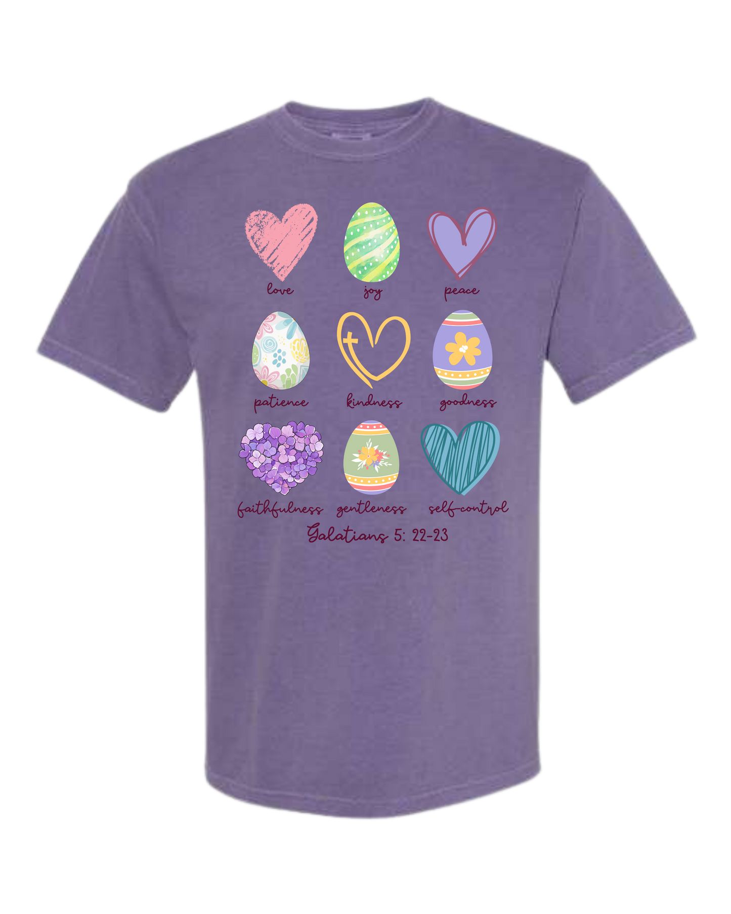 Galatians 5 - Easter - Comfort Colors - Heavyweight Unisex Tee - Pinks & Purples
