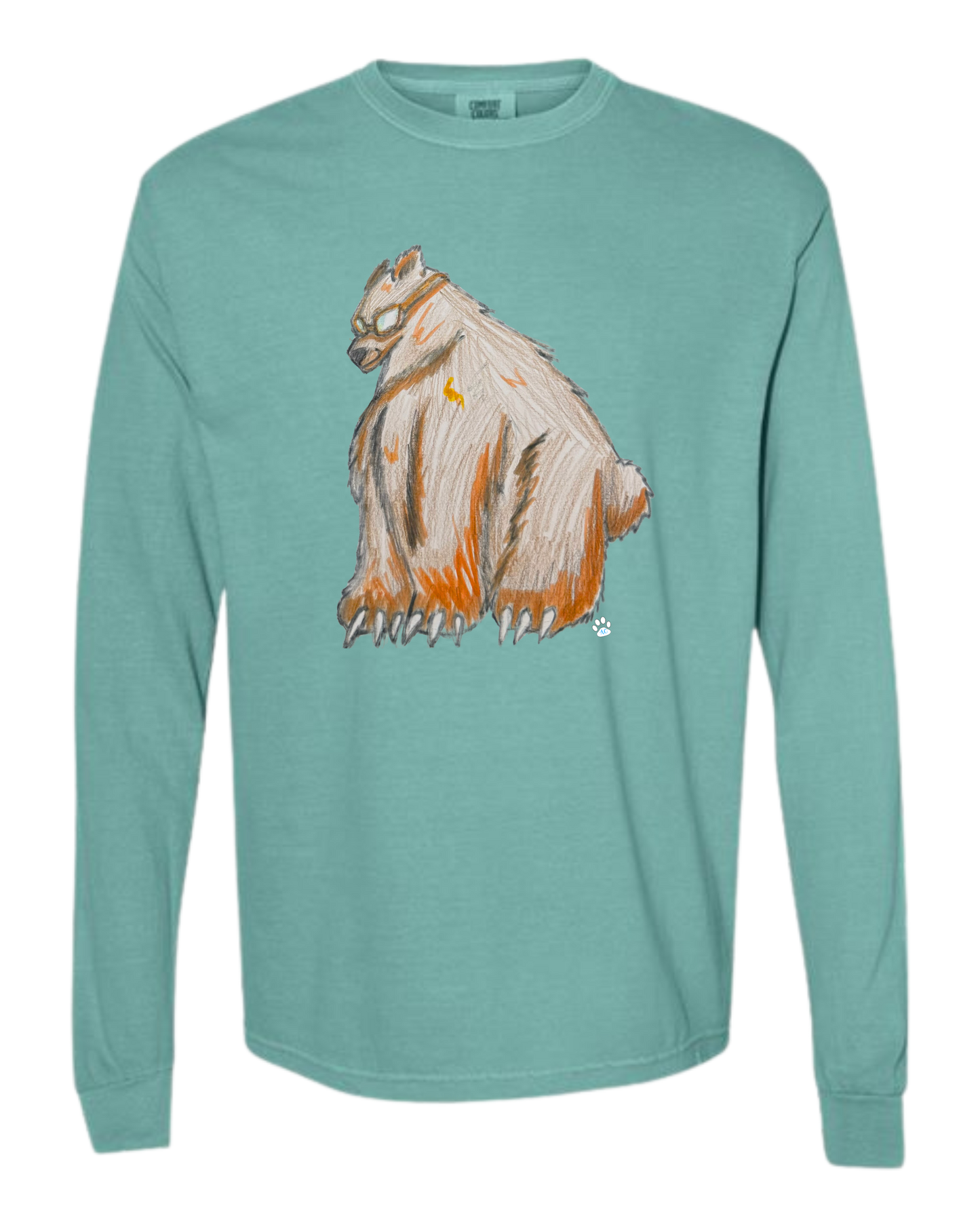 Muscle Bear - Comfort Colors - Heavyweight Long Sleeve Tee - Blues & Greens