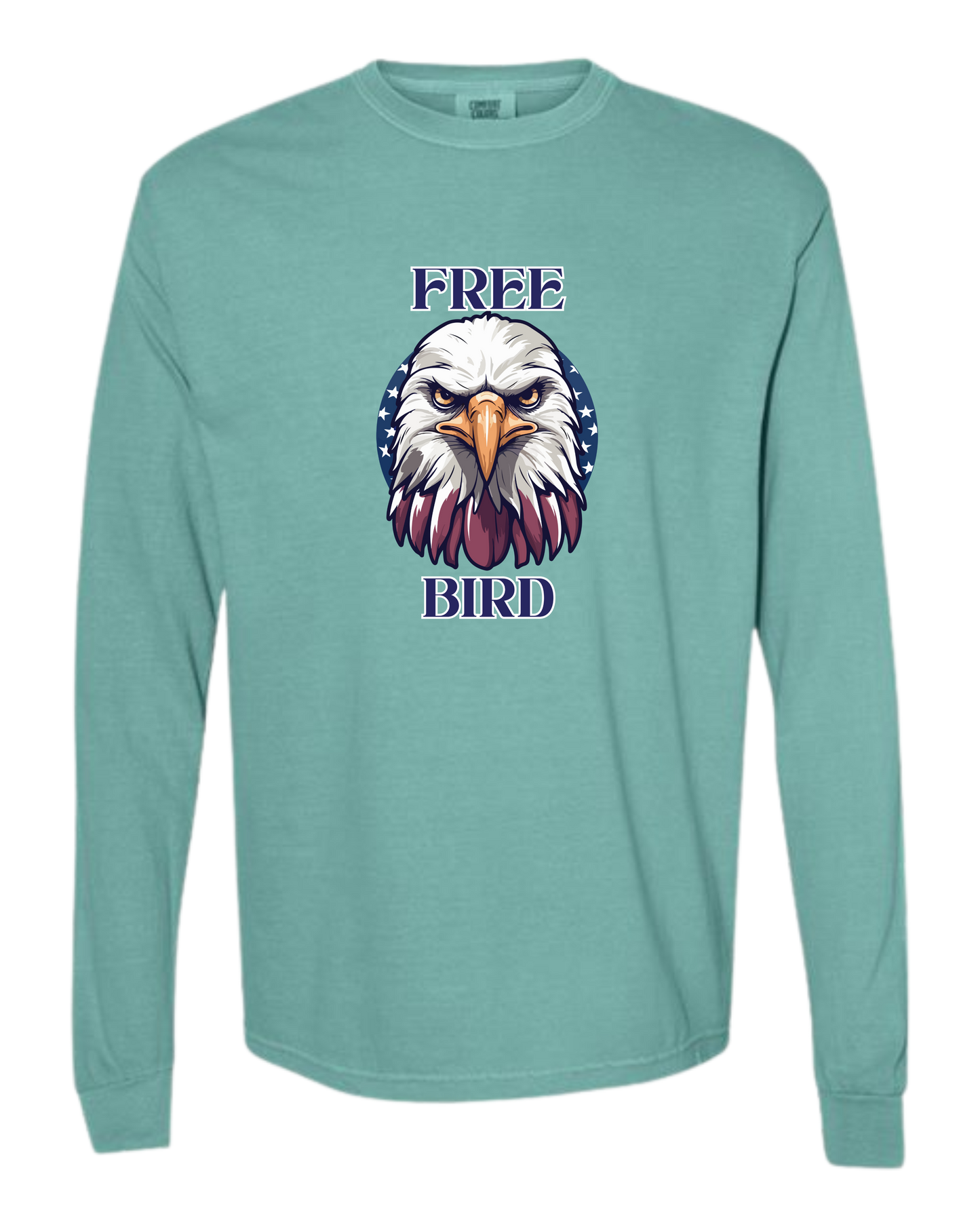 Free Bird - Comfort Colors - Heavyweight Long Sleeve Tee - Blues & Greens
