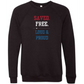 Saved. Free. Loud & Proud - Sponge Fleece Raglan Sweatshirt - Blues, Greens, Purple, and Black