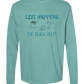 Life Happens The Beach Helps - Comfort Colors - Heavyweight Long Sleeve Tee - Blues & Greens