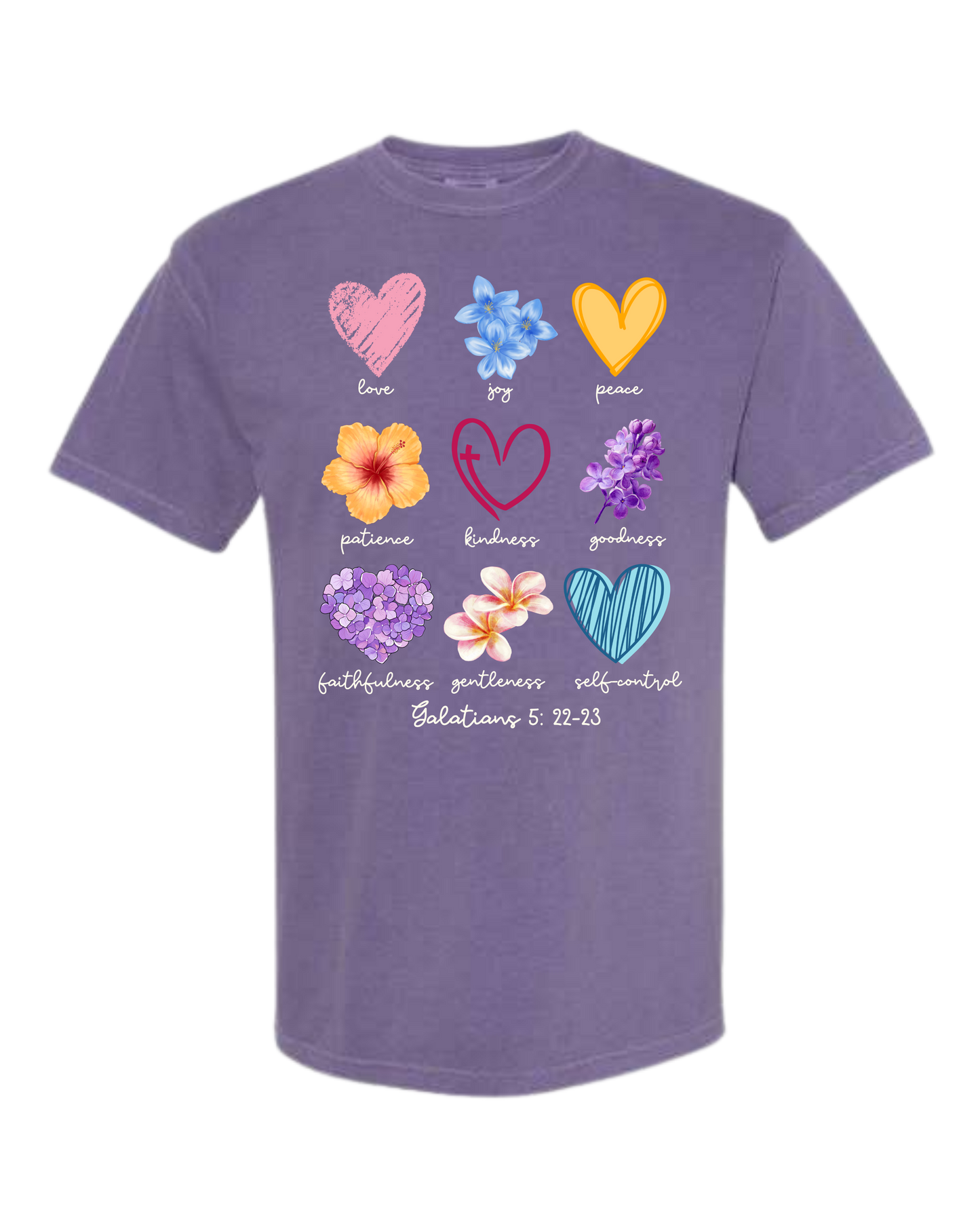 Galatians 5 - Spring - Comfort Colors - Heavyweight Unisex Tee - Pinks & Purples