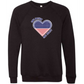 One Nation One Heart - Sponge Fleece Raglan Sweatshirt - Blues, Greens, Purple, and Black