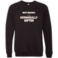 Not Moody. (just) Hormonally Gifted - Sponge Fleece Raglan Sweatshirt - Blues, Greens, Purple, and Black