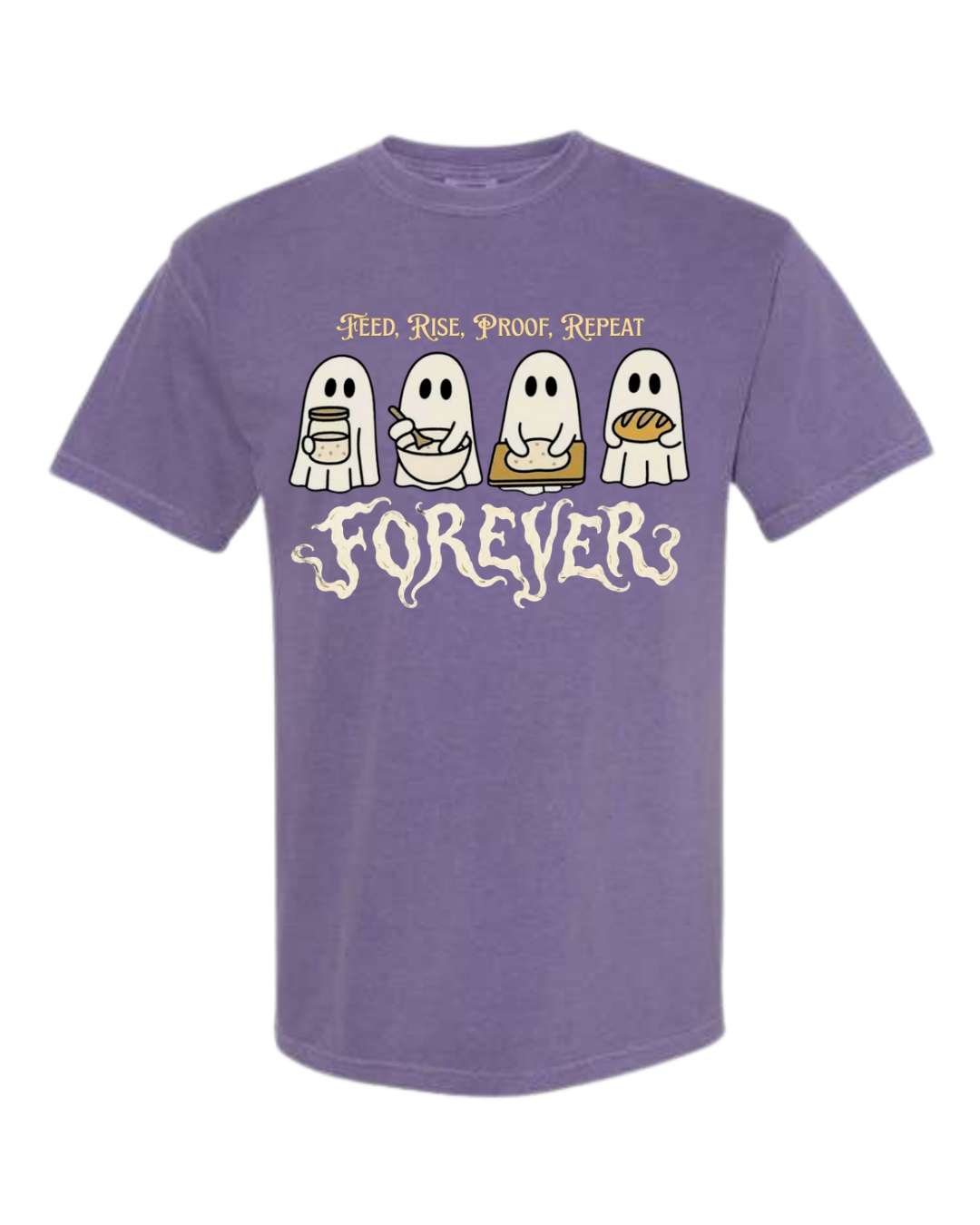 Sourdough Ghosties - Comfort Colors - Heavyweight Unisex Tee - Pinks & Purples