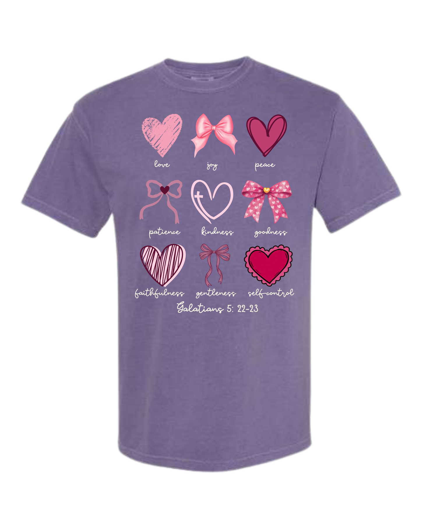 Galatians 5 - Valentines - Comfort Colors - Heavyweight Unisex Tee - Pinks & Purples
