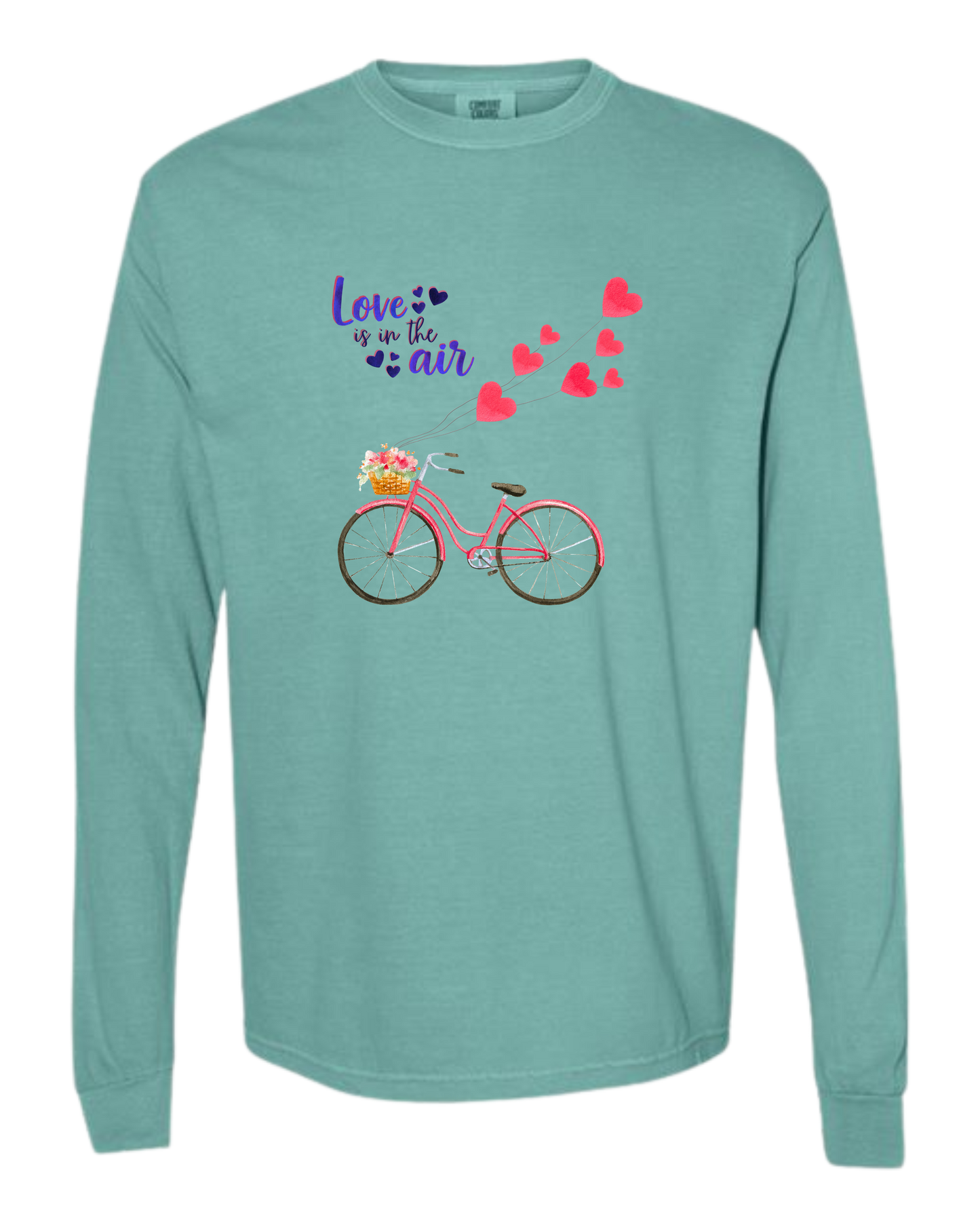 Love is in the Air - Comfort Colors - Heavyweight Long Sleeve Tee - Blues & Greens