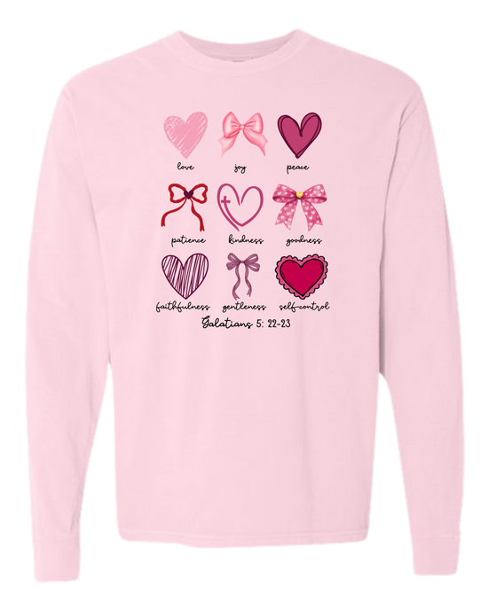 Galatians 5 - Valentines - Comfort Colors - Heavyweight Long Sleeve Tee - Assorted Colors