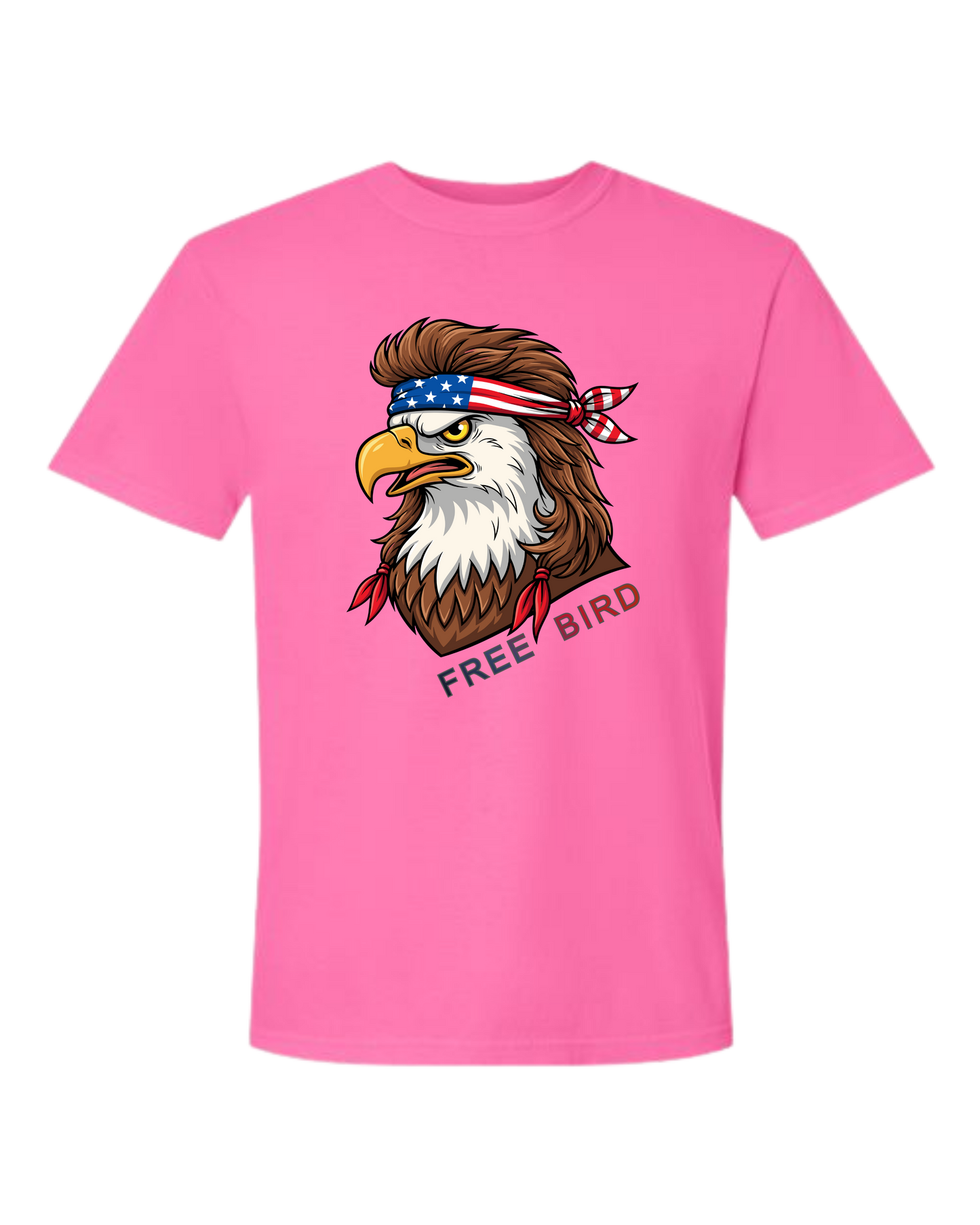 Rockin Free Bird - Comfort Colors - Heavyweight Unisex Tee - Pinks & Purples