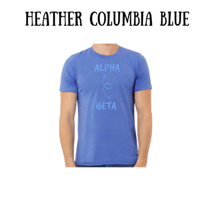 beta to alpha - unisex tee - blues