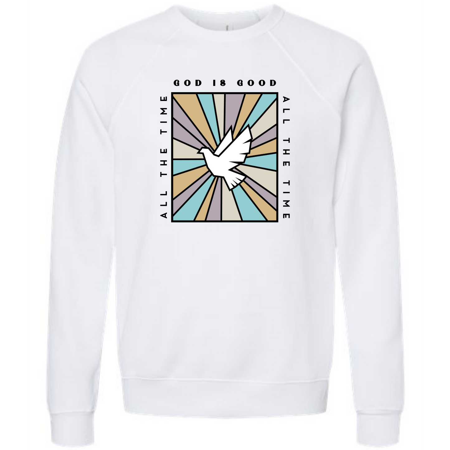 God is Good - Sponge Fleece Raglan Sweatshirt - Greens, Neutrals