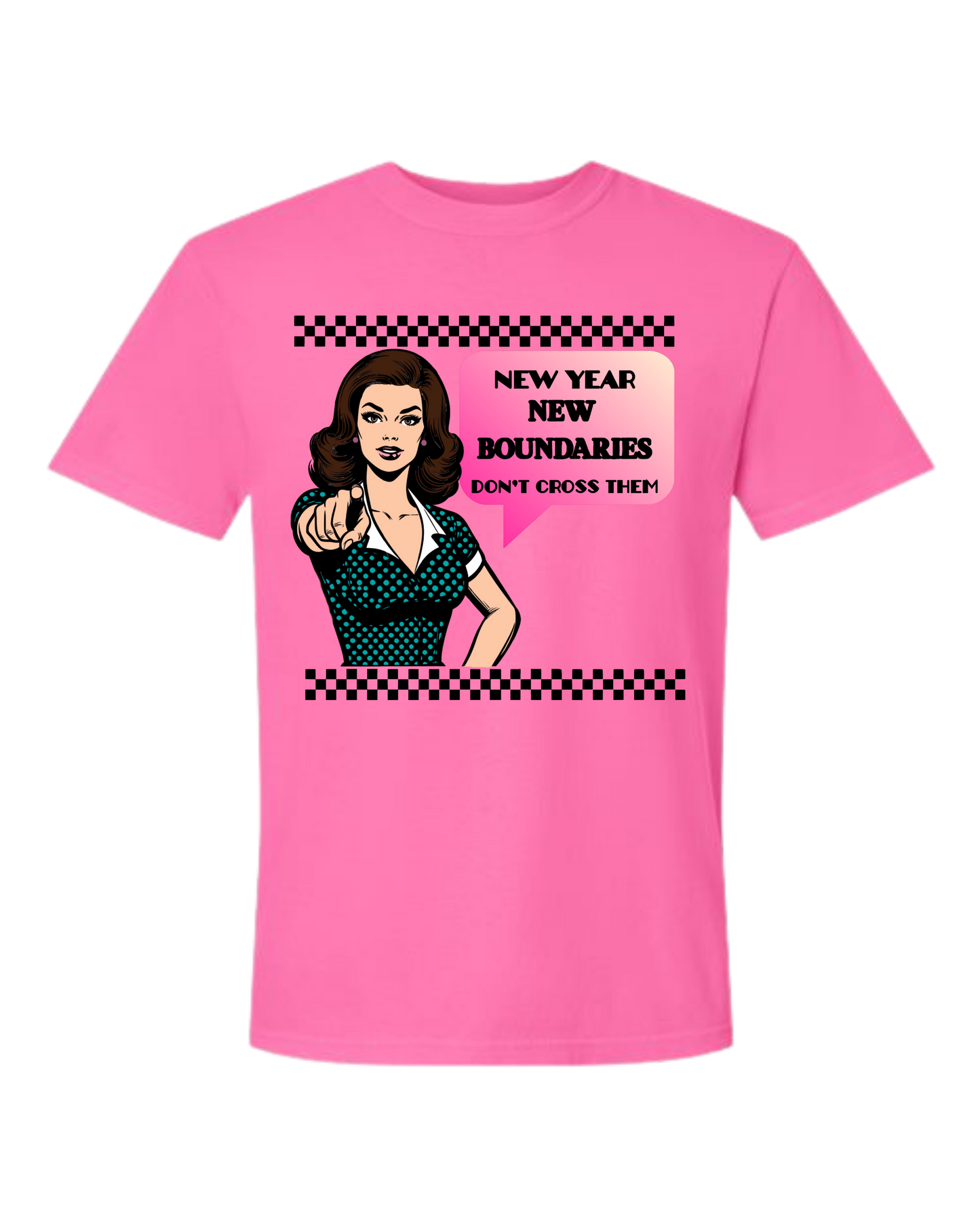 New Year New Boundaries - Comfort Colors - Heavyweight Unisex Tee - Pinks, Purples