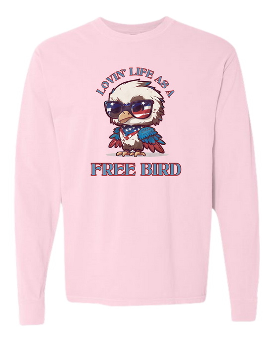 Lovin' Life as a Free Bird - Comfort Colors - Heavyweight Long Sleeve Tee - Assorted Colors