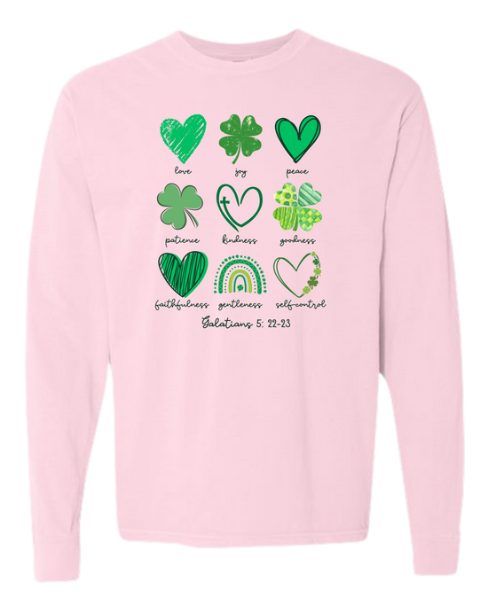 Galatians 5 - St Patrick's Day - Comfort Colors - Heavyweight Long Sleeve Tee - Assorted