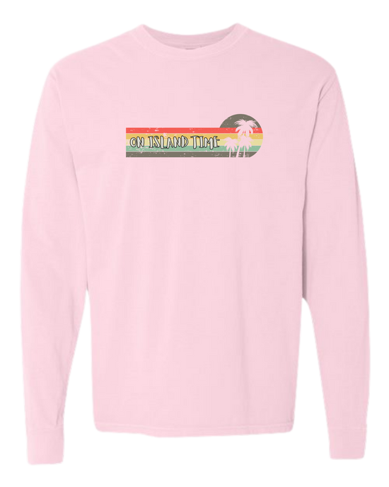 On Island Time - Comfort Colors - Heavyweight Long Sleeve Tee - Assorted Colors