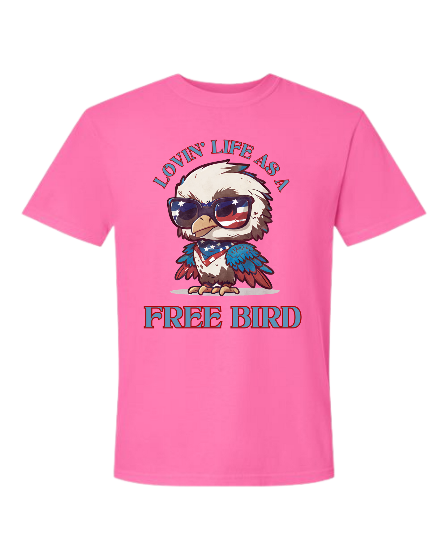 Lovin' Life as a Free Bird - Comfort Colors - Heavyweight Unisex Tee - Pinks & Purples