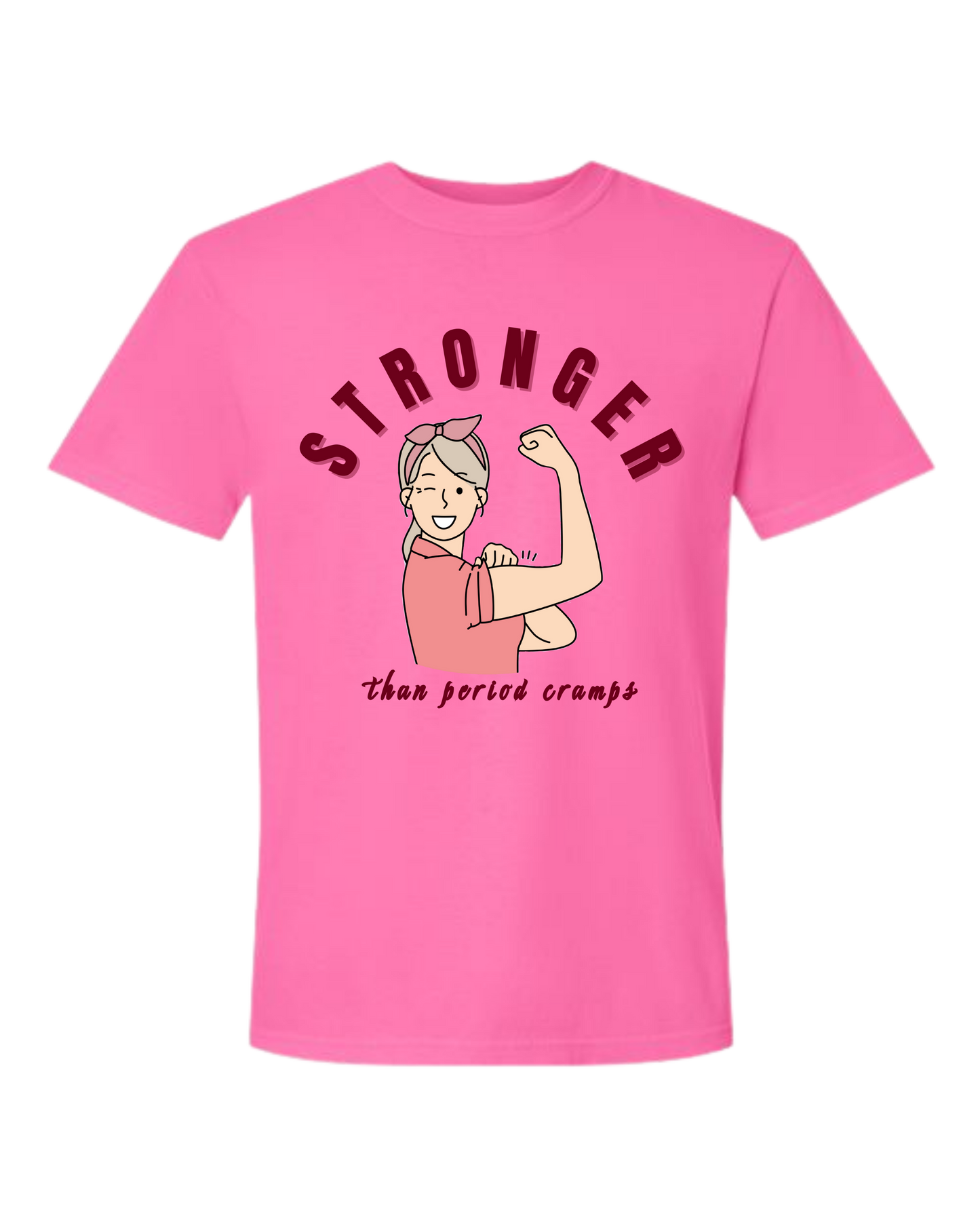 Stronger Than Period Cramps - Comfort Colors - Heavyweight Unisex Tee - Pinks & Purples
