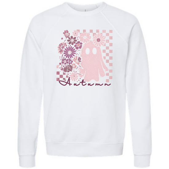 Autumn Ghost - Sponge Fleece Raglan Sweatshirt - Greens, Neutrals