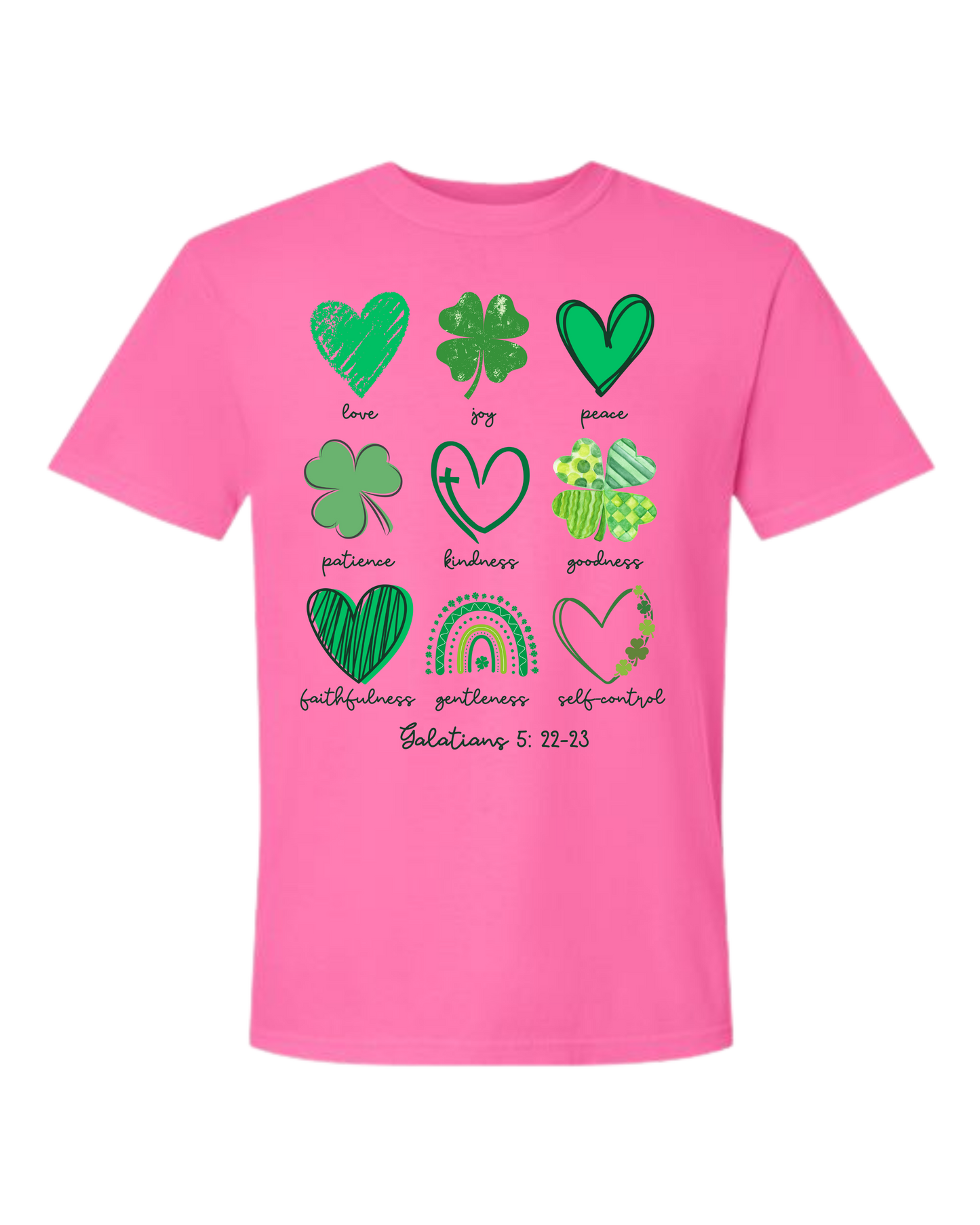 Galatians 5 - St Patrick's Day - Comfort Colors - Heavyweight Unisex Tee - Pinks & Purples