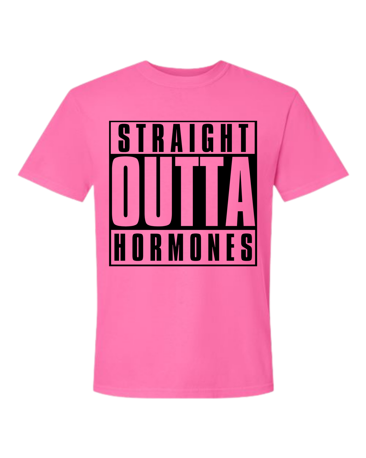 Straight Outta Hormones - Comfort Colors - Heavyweight Unisex Tee - Pinks, Purples